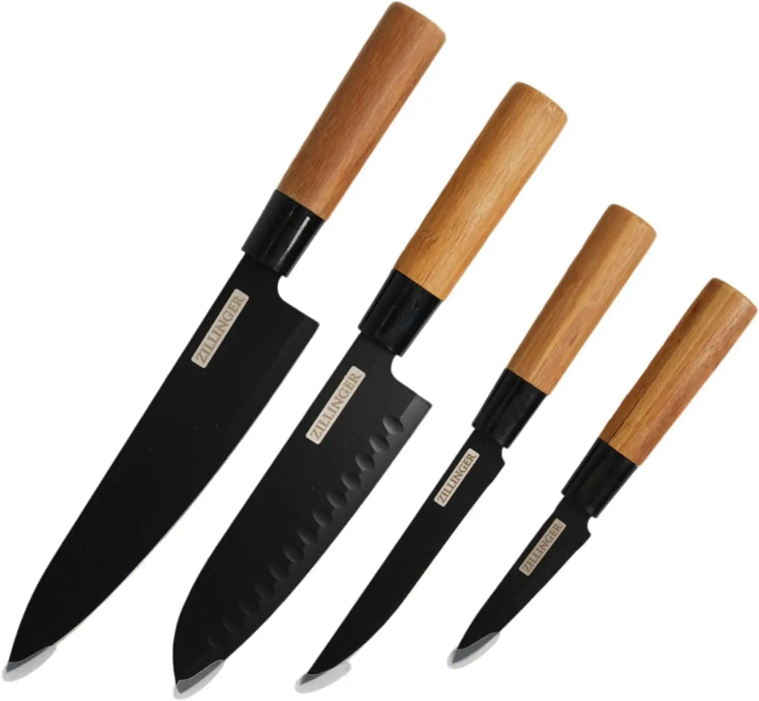 ZILLINGER™ 4-Piece Black Blade Chef Knife Set