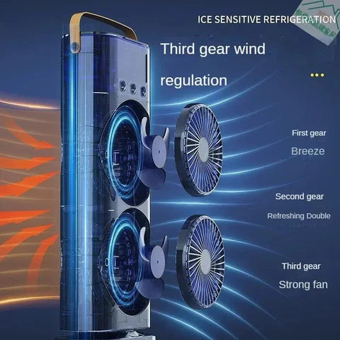 BlizzardPro™ Double Mist Fan | Portable RGB AC with Humidifier & Remote