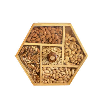Dry Fruit Gift Box - Premium Quality - 8 Compartments ( Chalgoza,Kaju, Pista, Badam, Akhrot, Khajoor, Kishmish, Khubani )